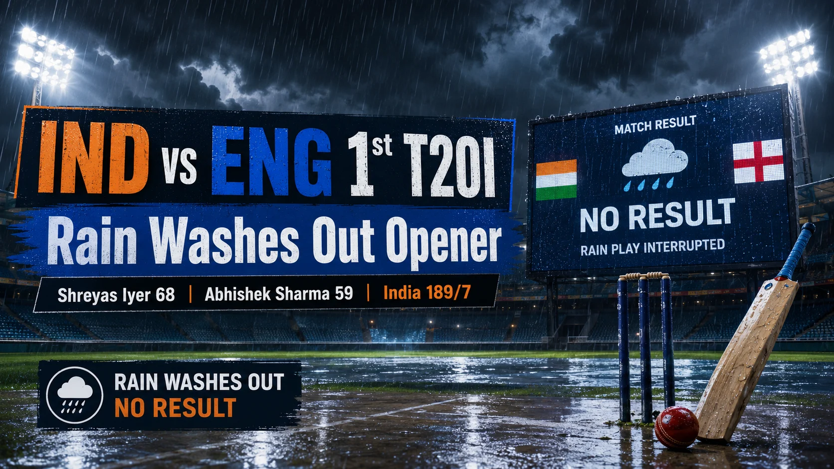 India vs England 1st T20I highlights after rain forces no result