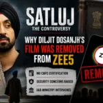 Poster-style representation of the Satluj Zee5 Removal controversy without depicting any verified real event.