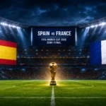 Spain vs France FIFA World Cup 2026 Semi-Final से पहले फुटबॉल स्टेडियम का सांकेतिक दृश्य।