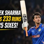 Abhishek Sharma ने पंजाब इंटर-डिस्ट्रिक्ट वनडे मैच में 233 रन की पारी खेली।