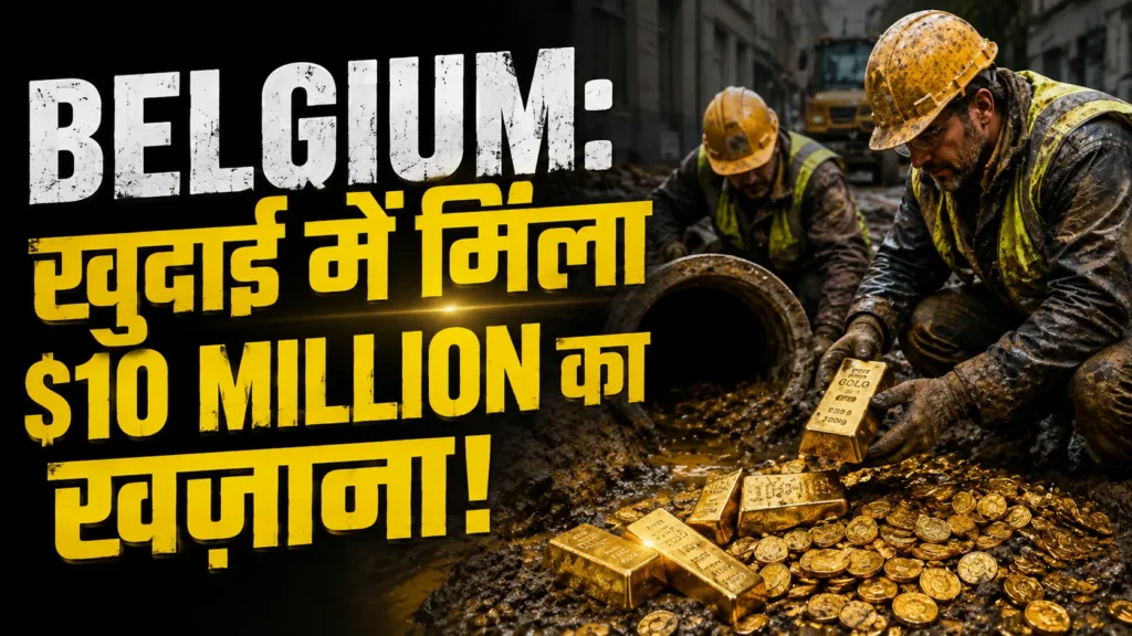 Belgium Gold Discovery में खुदाई के दौरान मिले 49 gold bars और सैकड़ों सोने के सिक्कों का प्रतिनिधित्व