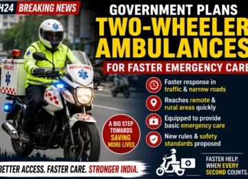Government proposes two-wheeler ambulances to improve emergency medical response in rural areas, remote regions and traffic-congested cities across India.