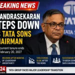 N Chandrasekaran steps down as Tata Sons chairman as his tenure ends in February 2027.