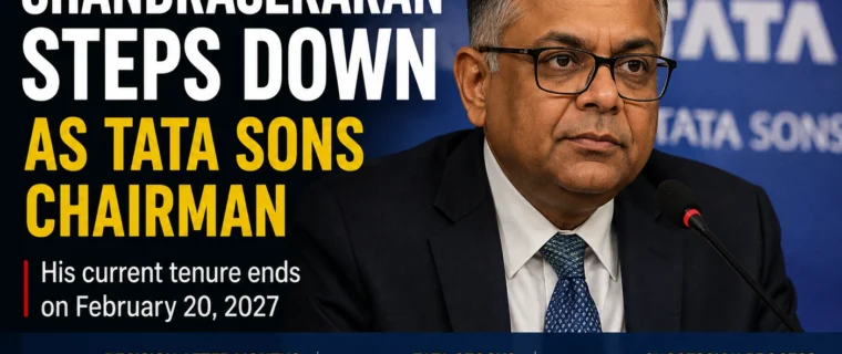 N Chandrasekaran steps down as Tata Sons chairman as his tenure ends in February 2027.