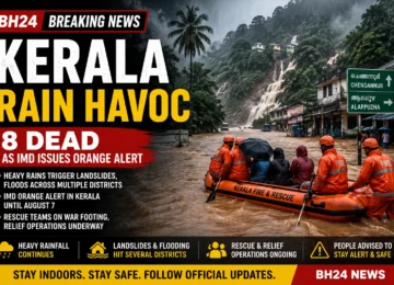 Kerala Rain Havoc: Rescue teams evacuate residents as severe flooding and landslides hit Kerala after heavy monsoon rains, while the IMD issues an Orange Alert across the state.
