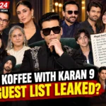 Koffee With Karan Season 9 alleged guest list featuring Karan Johar, Aamir Khan, Kareena Kapoor, Rashmika Mandanna, Vijay Deverakonda and other Bollywood stars.