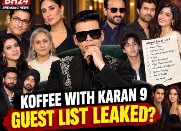 Koffee With Karan Season 9 alleged guest list featuring Karan Johar, Aamir Khan, Kareena Kapoor, Rashmika Mandanna, Vijay Deverakonda and other Bollywood stars.