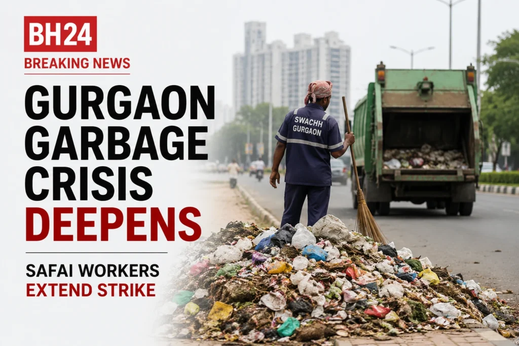 Gurgaon garbage crisis deepens as sanitation workers extend their strike and warn of an indefinite protest.