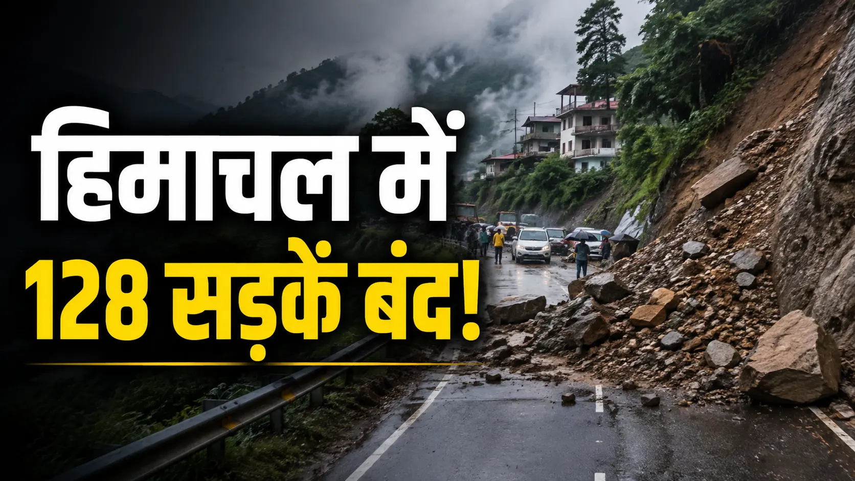Himachal Monsoon Update में बारिश और भूस्खलन के कारण 128 सड़कें बंद