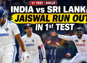 India vs Sri Lanka 1st Test as Yashasvi Jaiswal is run out after scoring 32 in Galle