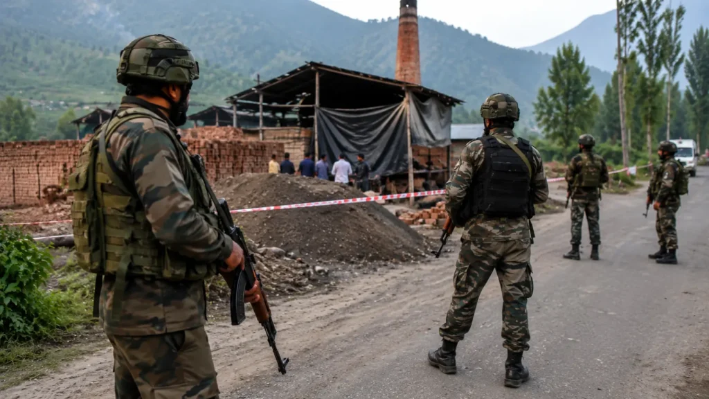 Kulgam Terror Attack के बाद सुरक्षा बलों की तैनाती।