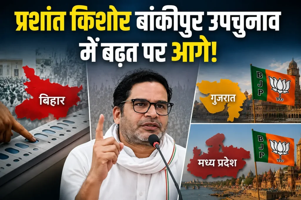 Prashant Kishor Bankipur Bypoll के शुरुआती रुझानों में बढ़त बनाते हुए।
