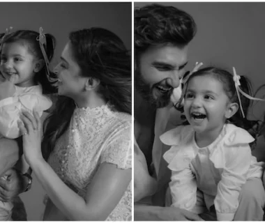 Deepika Padukone flaunts baby bump with Ranveer Singh and daughter Dua in rare family photos.