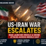 US-Iran War escalates as Iran launches missile and drone attacks across the Middle East.