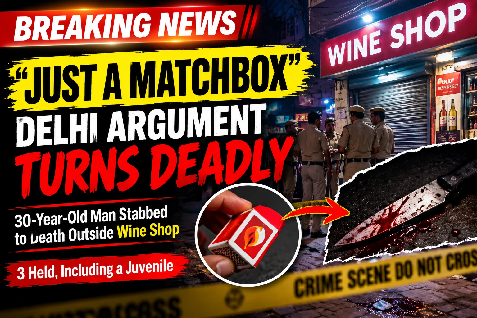 Delhi matchbox dispute leads to fatal stabbing of a 30-year-old man in Keshav Puram
