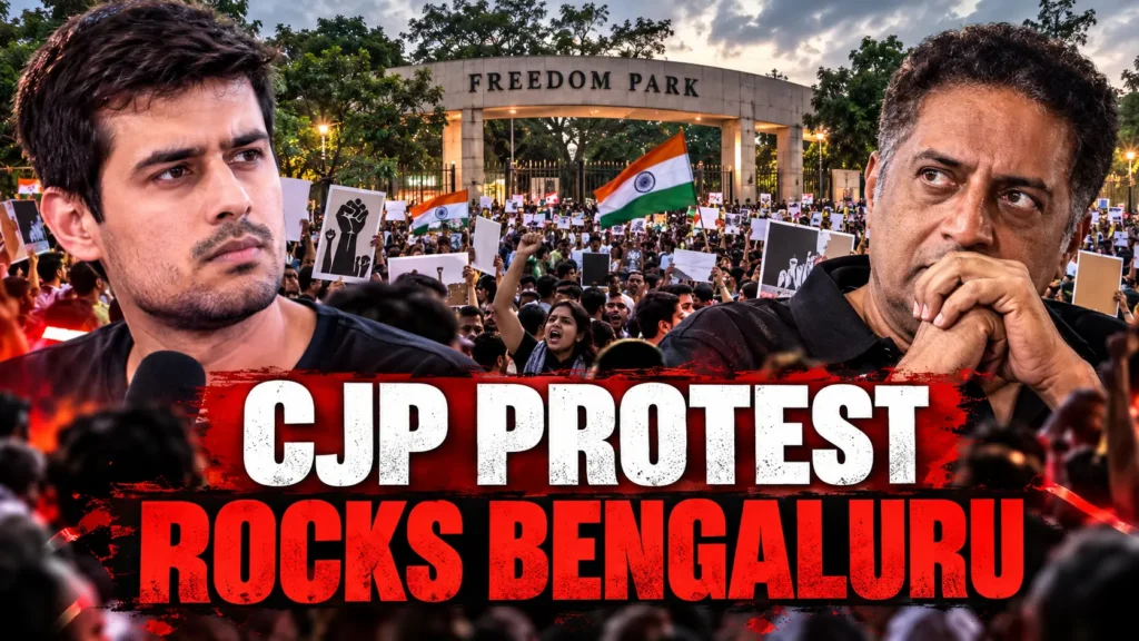 CJP Bengaluru protest with Dhruv Rathee and Prakash Raj over SIR