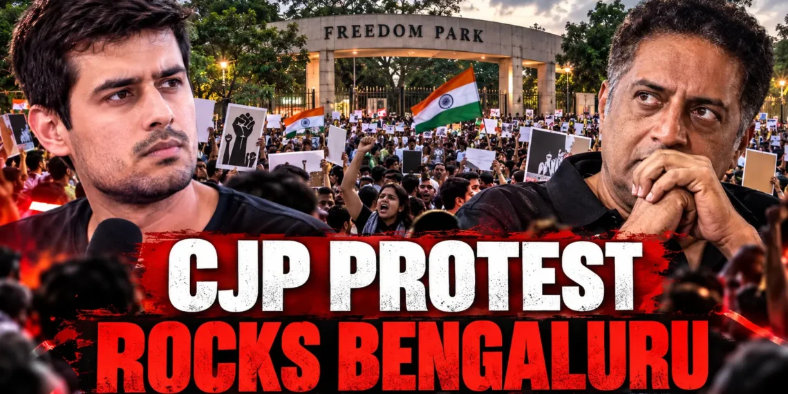 CJP Bengaluru protest with Dhruv Rathee and Prakash Raj over SIR