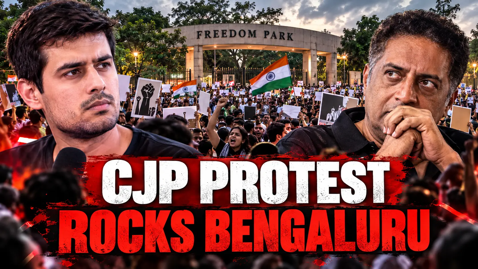 CJP Bengaluru protest with Dhruv Rathee and Prakash Raj over SIR