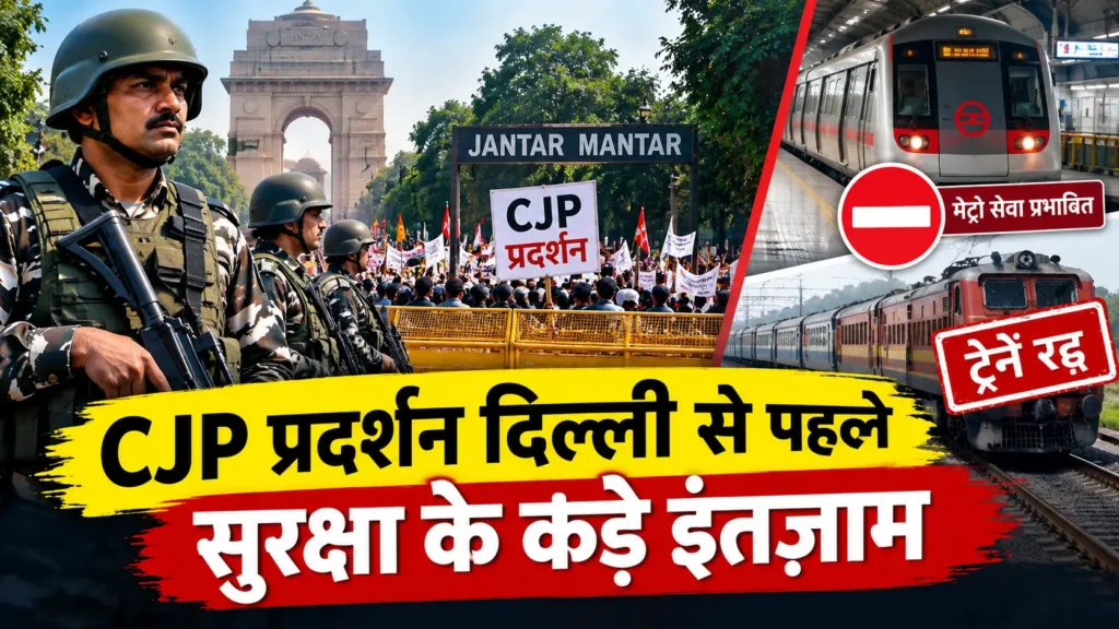 CJP प्रदर्शन दिल्ली के मद्देनजर सुरक्षा और यातायात व्यवस्था