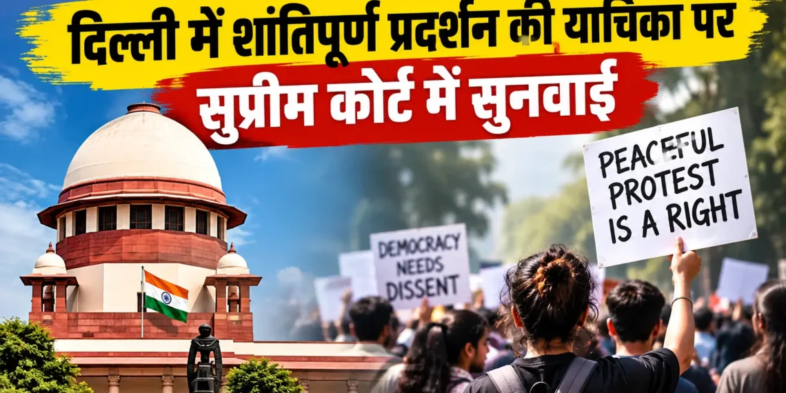 दिल्ली में शांतिपूर्ण प्रदर्शन की अनुमति पर सुप्रीम कोर्ट में सुनवाई