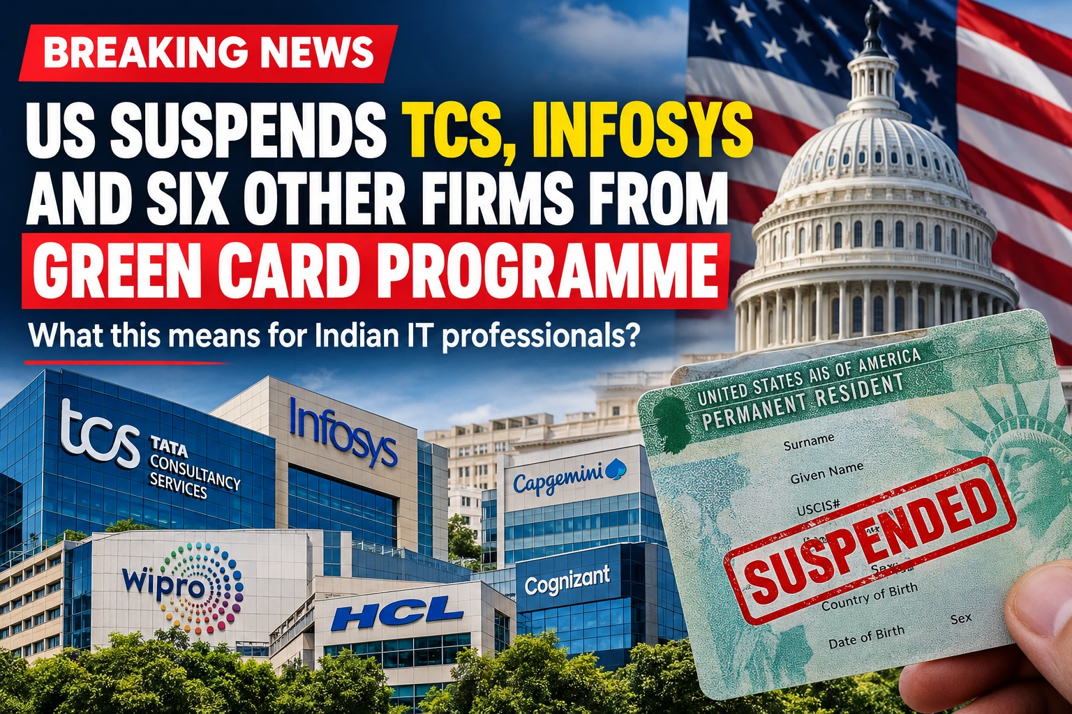 US Green Card suspension affecting TCS, Infosys and six other technology companies