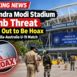 Narendra Modi Stadium bomb threat security check during India Australia U-19 match