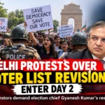 Delhi protests over voter list revision as demonstrators demand the resignation of Chief Election Commissioner Gyanesh Kumar