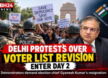 Delhi protests over voter list revision as demonstrators demand the resignation of Chief Election Commissioner Gyanesh Kumar