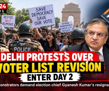 Delhi protests over voter list revision as demonstrators demand the resignation of Chief Election Commissioner Gyanesh Kumar