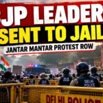 Dramatic thumbnail showing Delhi Police and protesters at Jantar Mantar with the headline CJP Leaders Sent to Jail.