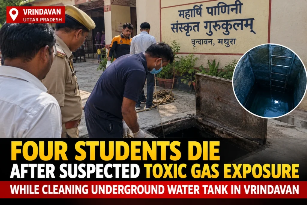 Four students die after suspected toxic gas exposure while cleaning water tank in Vrindavan