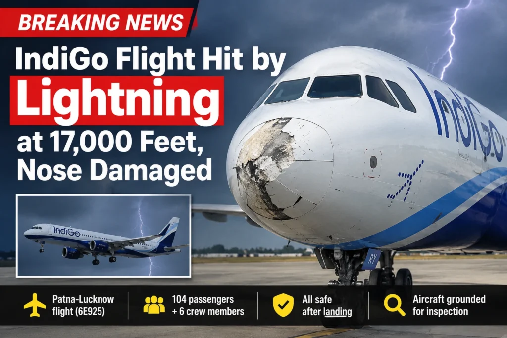 IndiGo flight damaged after severe weather at 17,000 feet