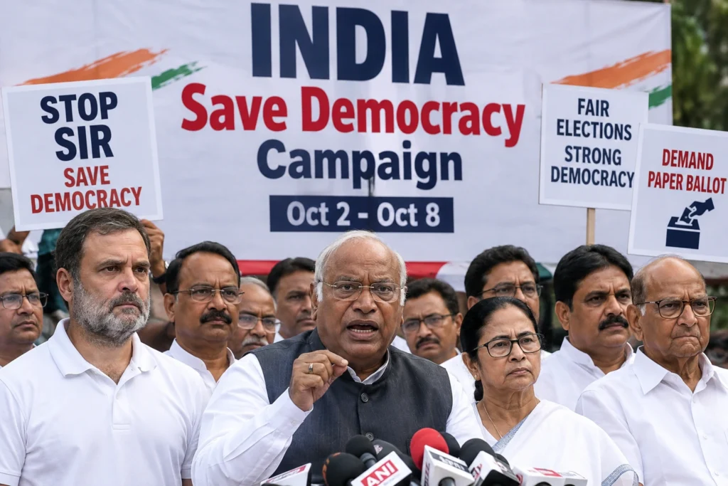 INDIA bloc Save Democracy campaign over SIR row
