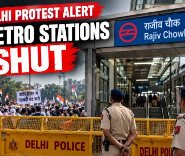 Delhi Metro closes six stations amid opposition protest on October 12, 2026