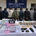Srinagar drug network bust with seized pharmaceutical tablets and police investigation