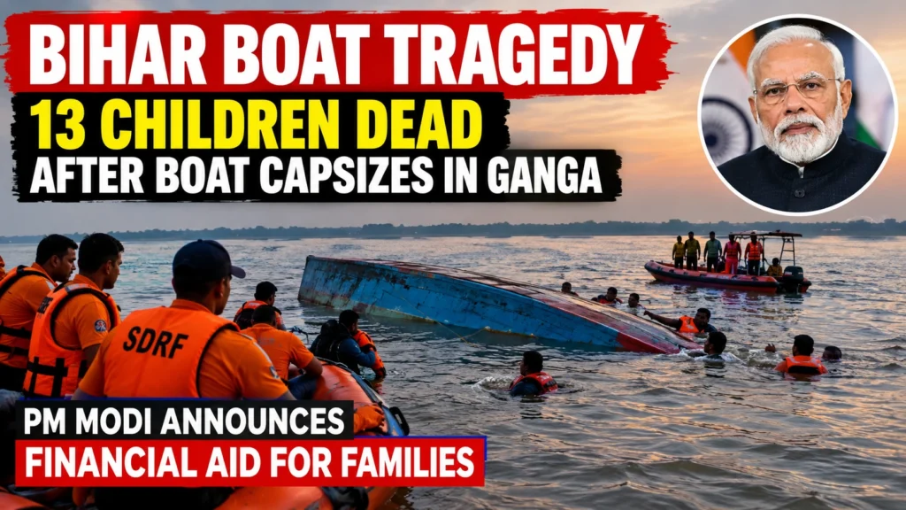 Bihar boat tragedy in Ganga River with rescue teams and PM Modi financial aid announcement