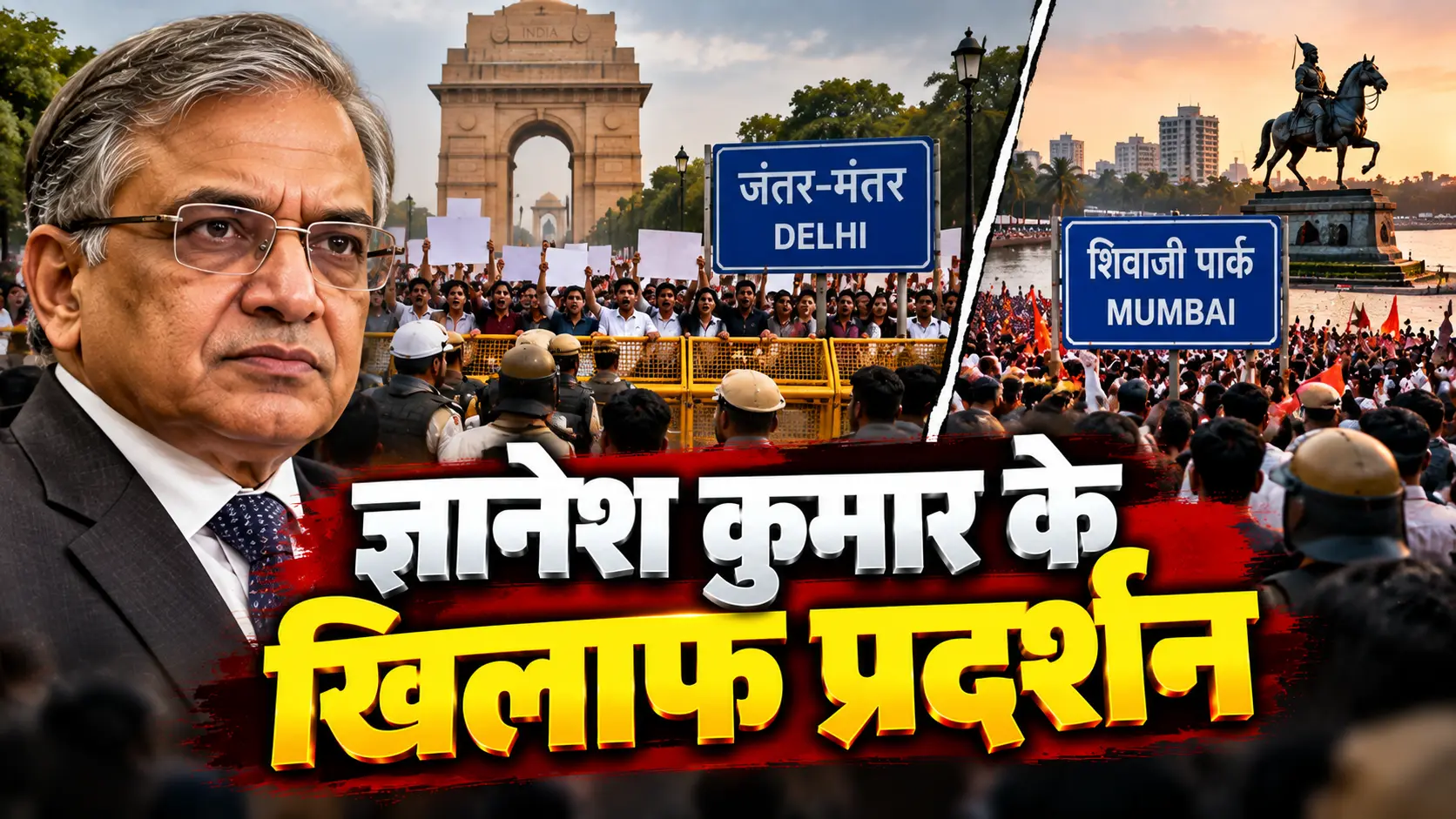 ज्ञानेश कुमार के खिलाफ प्रदर्शन को लेकर दिल्ली और मुंबई में सुरक्षा