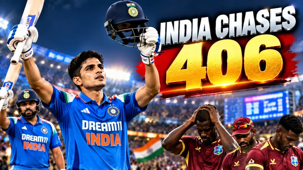 India vs West Indies 2nd ODI Shubman Gill 223 record chase