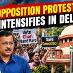 Opposition protest at Delhi CEO office over vote chori allegations