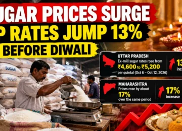 Sugar prices surge before Diwali as Uttar Pradesh rates jump 13% amid tight supplies
